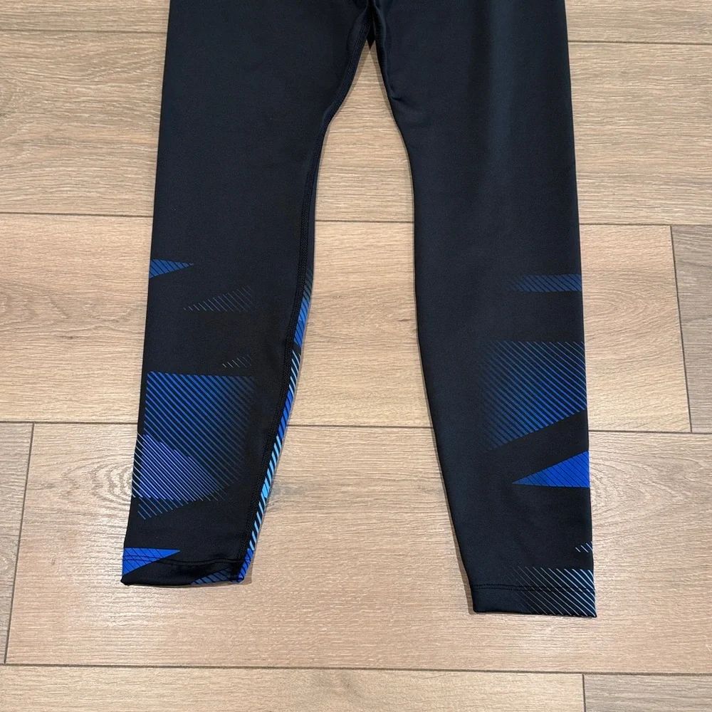 NIKE Black Blue BYU One Dri-Fit Swoosh Active Running Workout‎ Leggings Size L